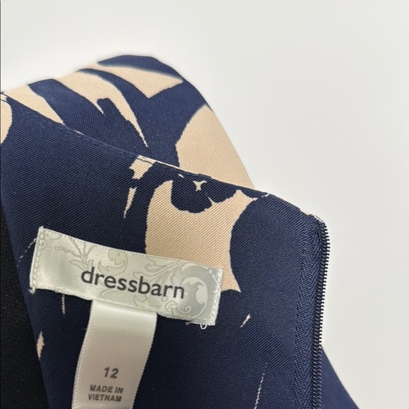 Dress Barn Women Midi Dress Blue and Cream Sleeveless A-line Office Career - Picture 5 of 9